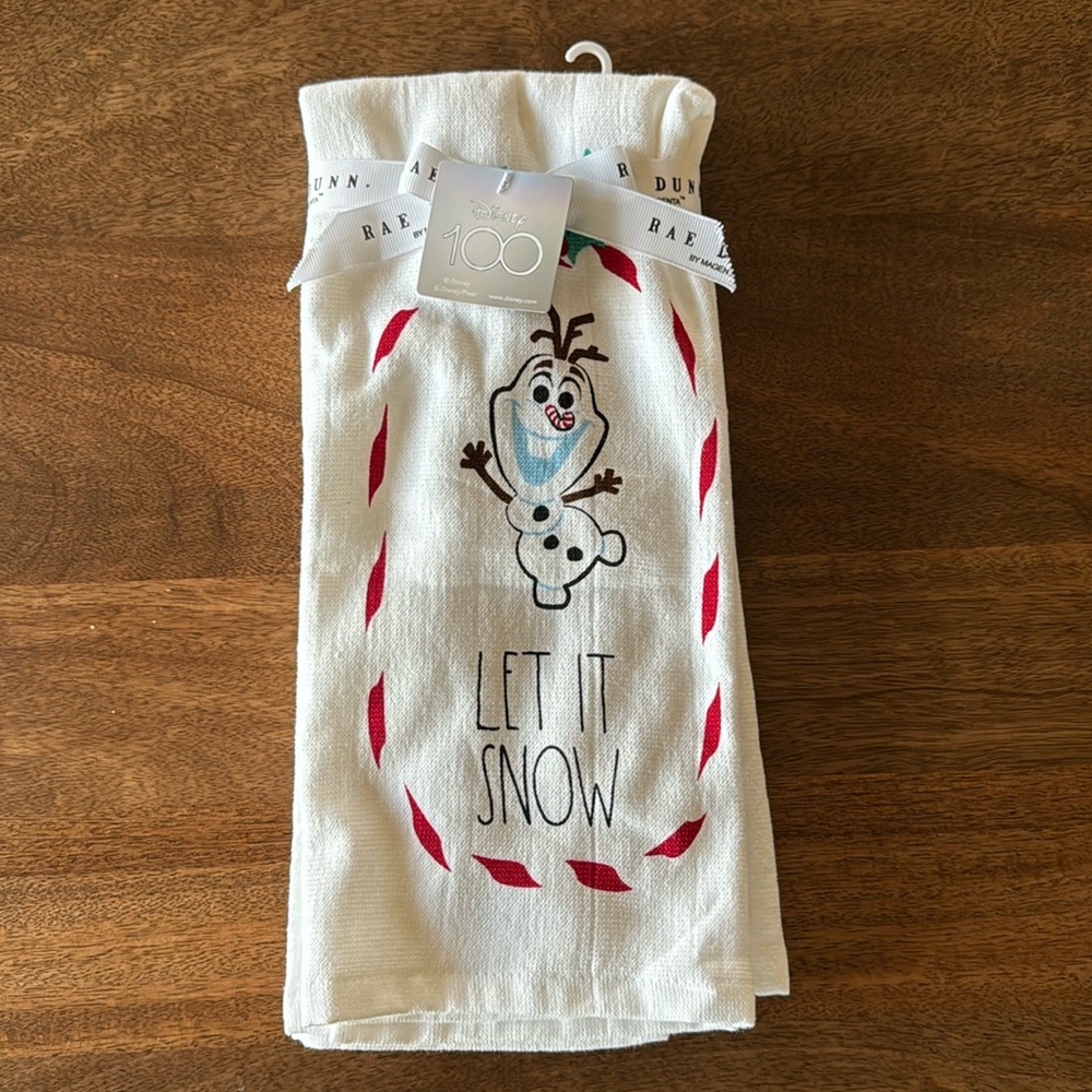 Olaf “Frozen” Rae Dunn dish towels